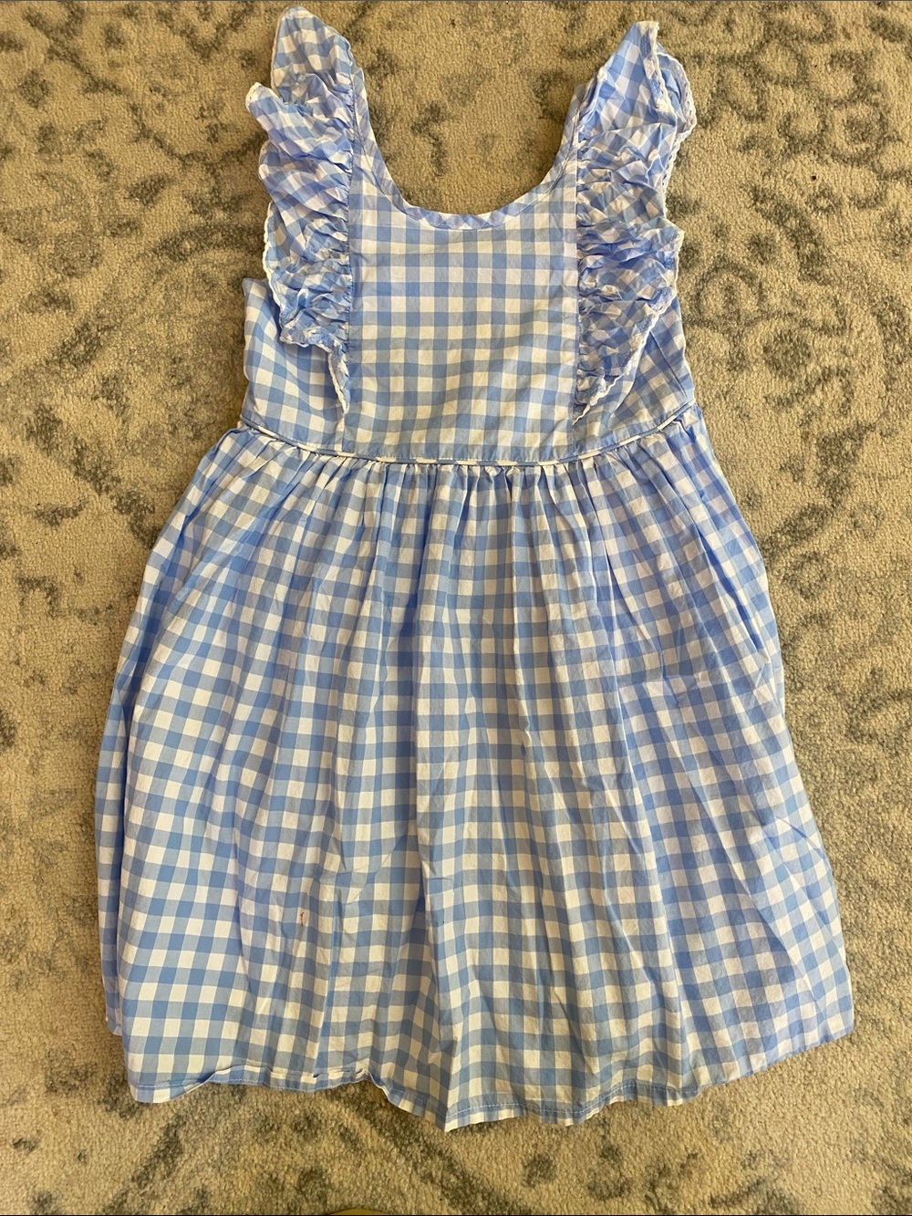 Tommy Bahama Light Blue Gingham Ruffle Strap Dress